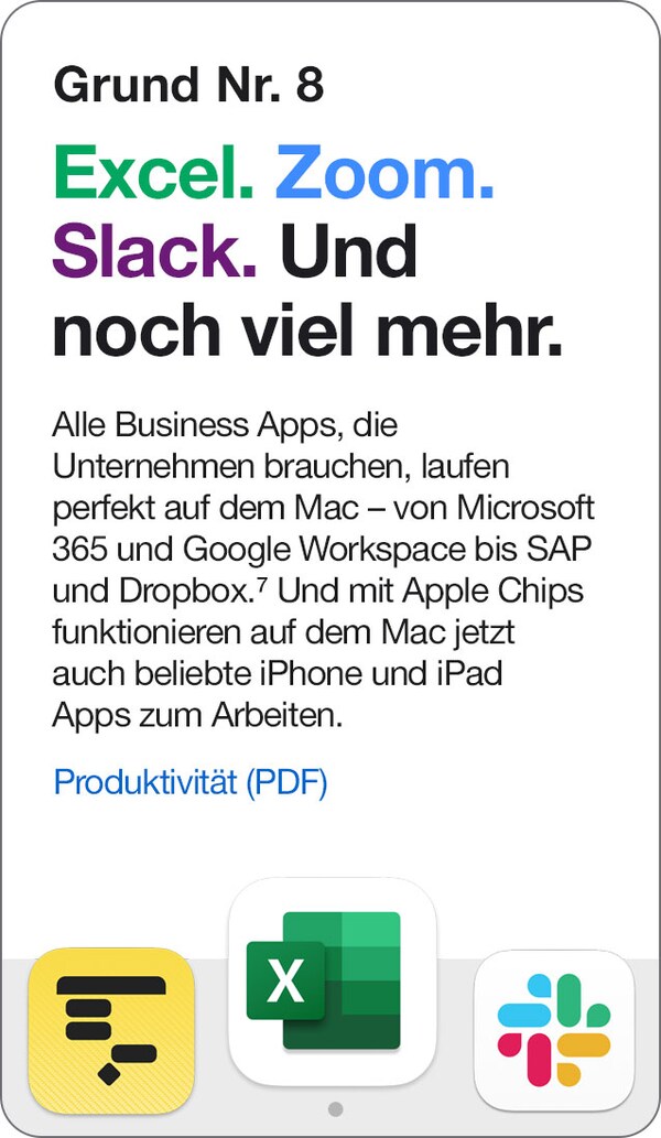 Mehr Informationen zu Mac und Produktivität