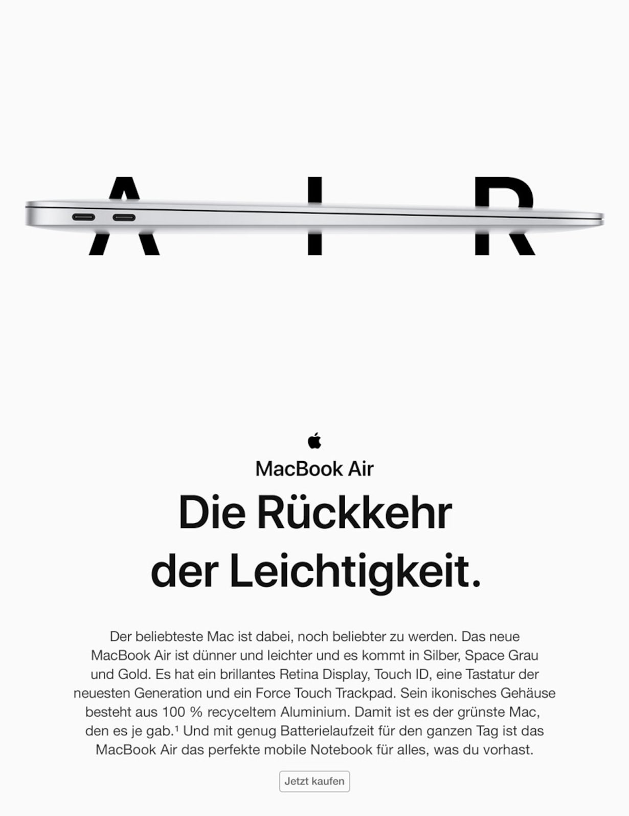 Zum Apple MacBook Air