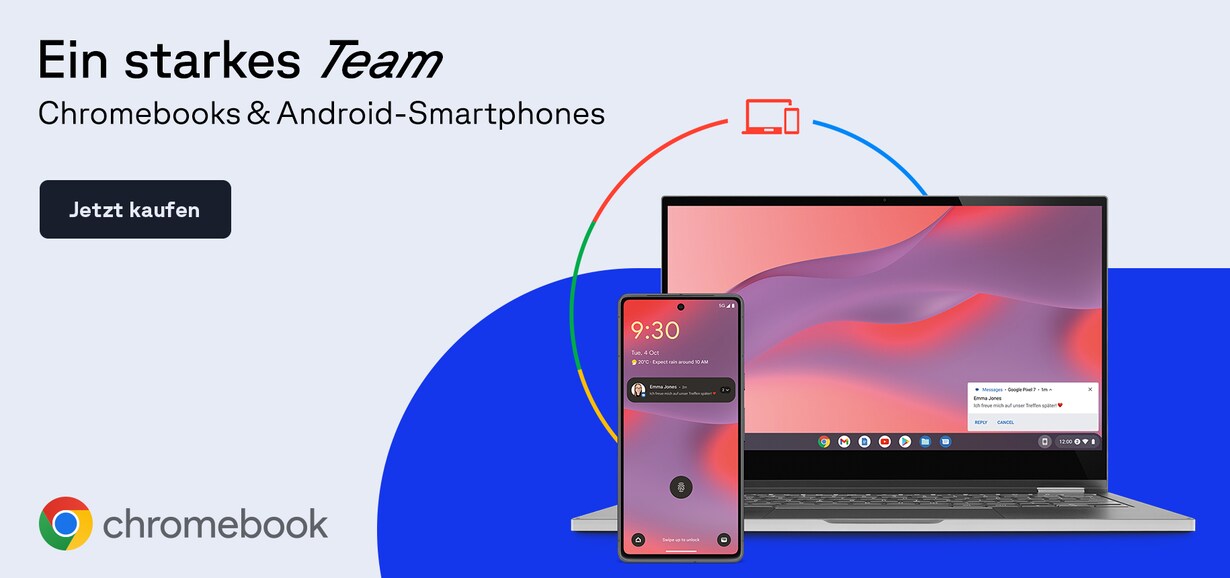 Entdecke jetzt das starke Team aus Chromebooks & Android-Smartphones