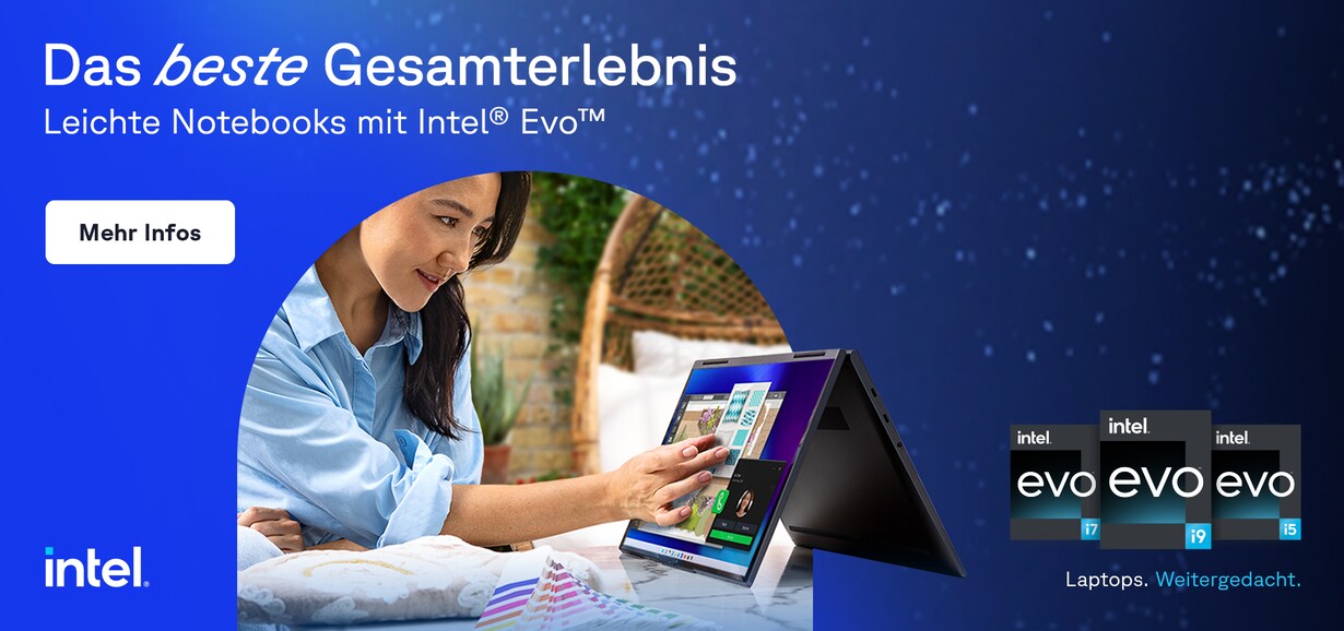 Erfahre hier mehr über Intel® Evo™-Notebooks