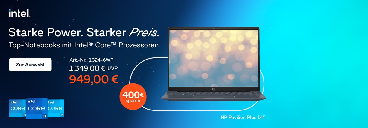 Sicher dir die volle Power mit HP-Notebooks mit Intel® Prozessor