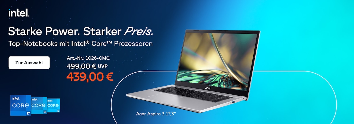 Sicher dir Top-Noteboos mit Intel® Core™ Prozessoren im Angebot