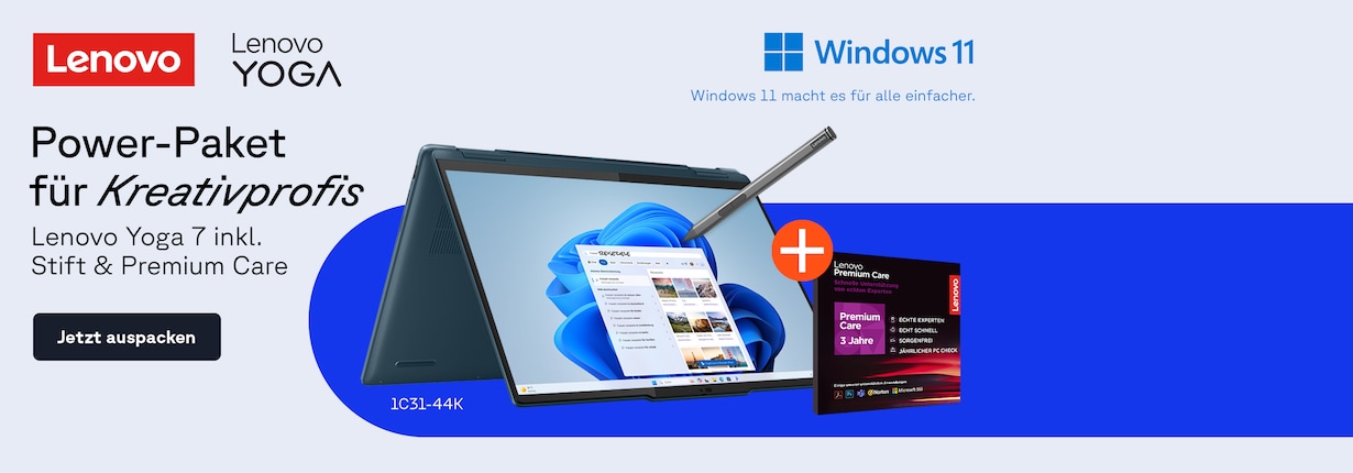 Entdecke das Lenovo Yoga 7 inkl. Stift & Premium Care