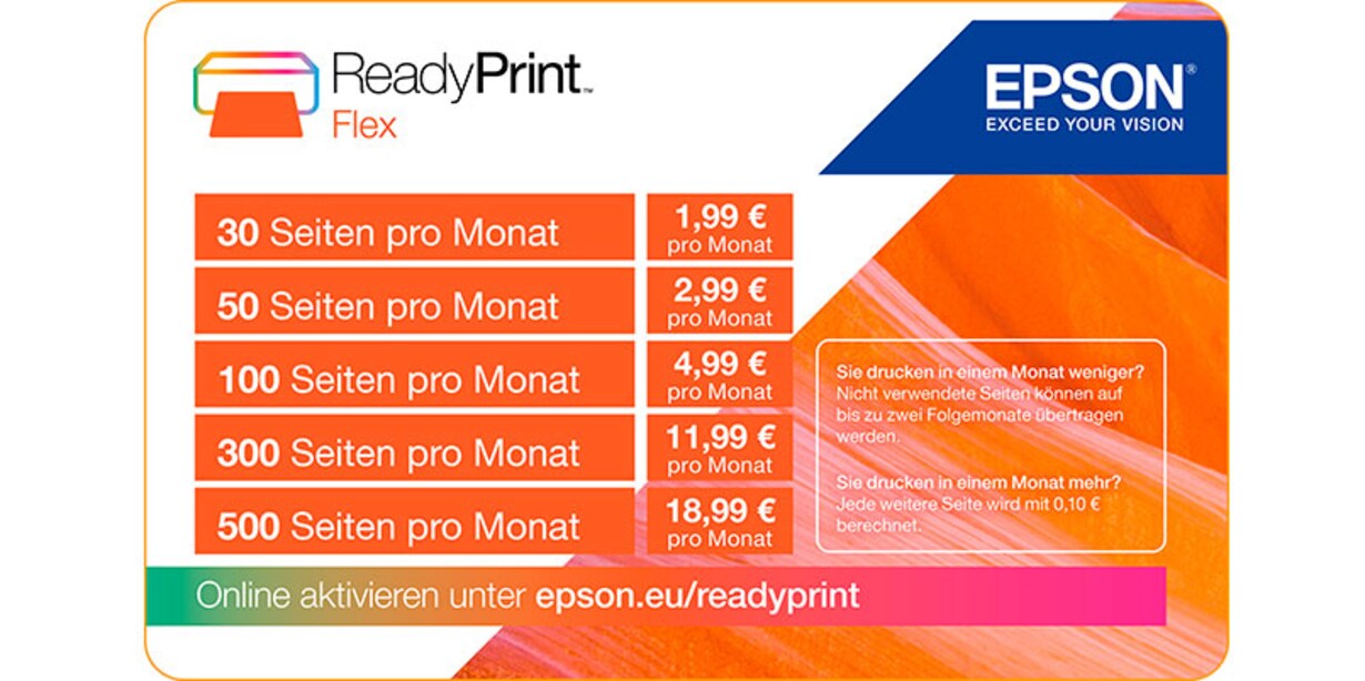 Zu den "ReadyPrint Flex"-Produkten von Epson