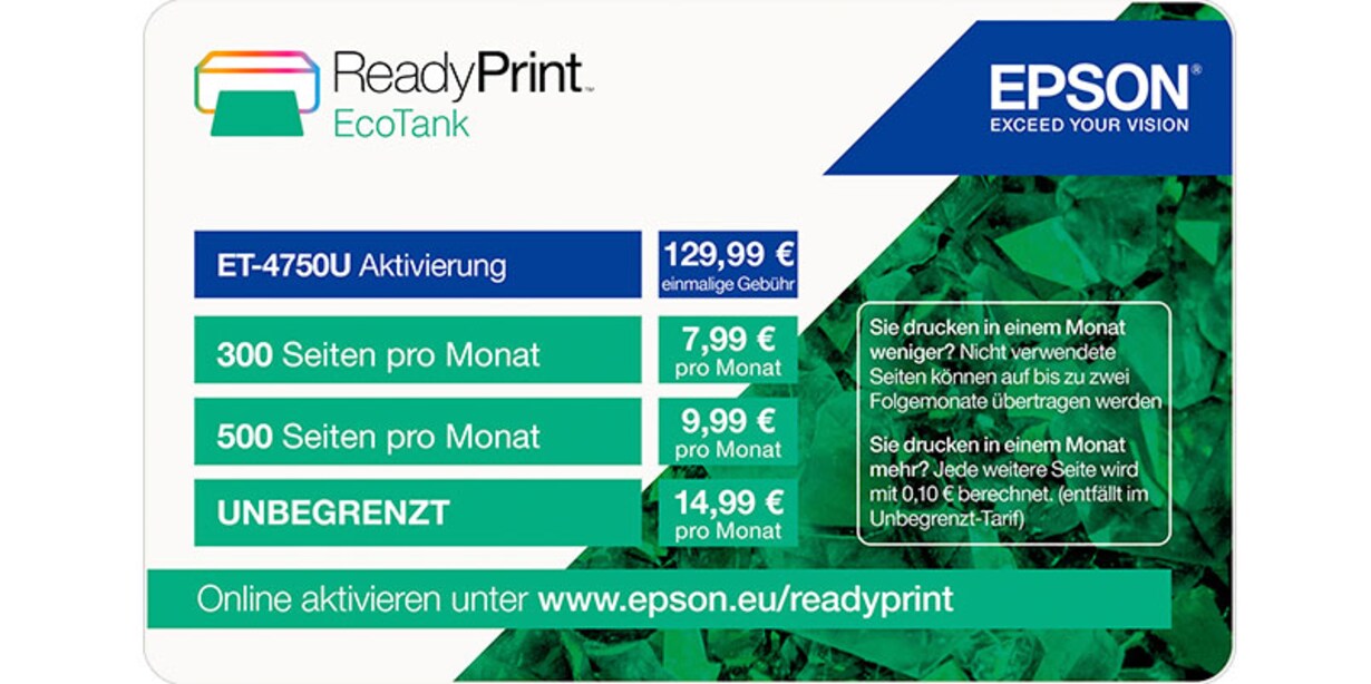 Zu den "ReadyPrint EcoTank"-Produkten von Epson