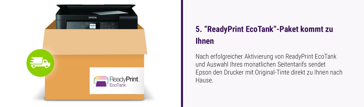 Zu den "ReadyPrint EcoTank"-Produkten von Epson