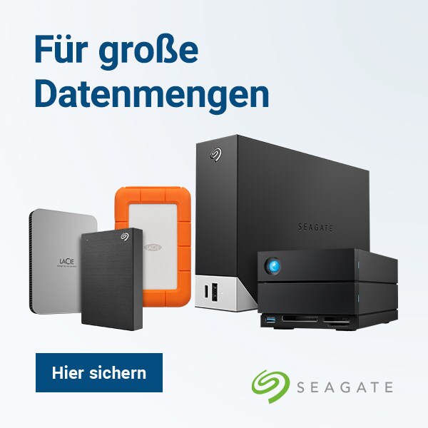 Hier geht es zu den Festplatten von Seagate & LaCie