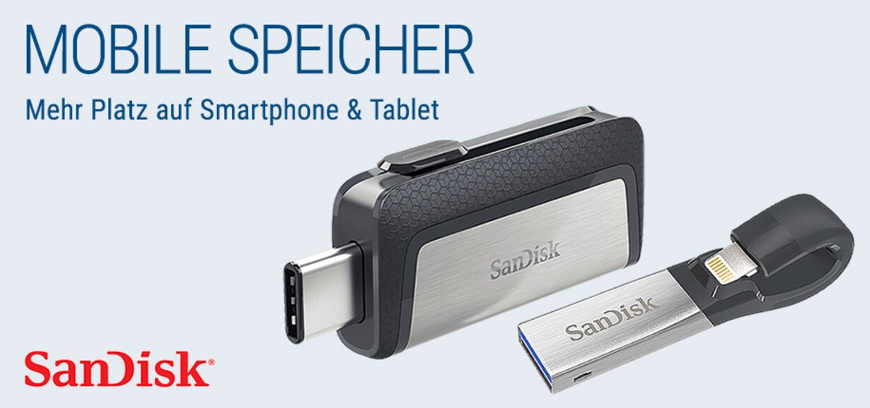 Zu den mobilen Speicherlösungen von SanDisk