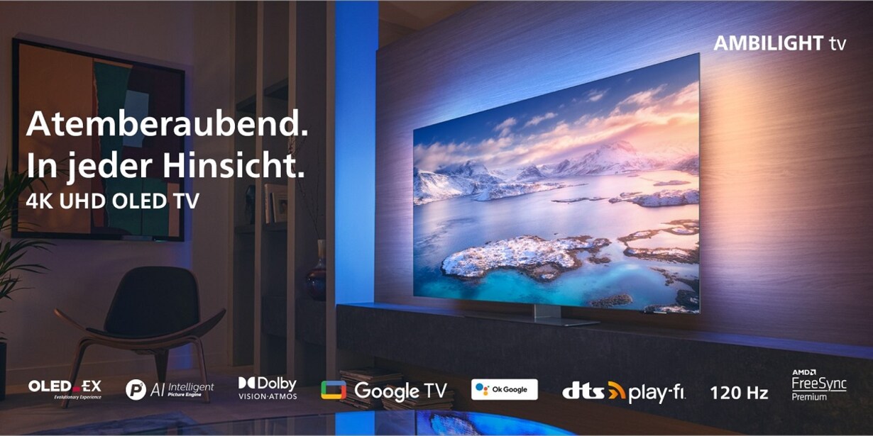 Zu den smarten OLED-Ambilight-TVs der Serie 808