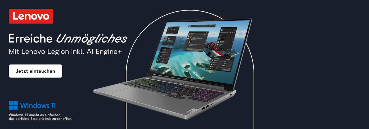 Entdecke Gaming mit Lenovo Legion Notebooks