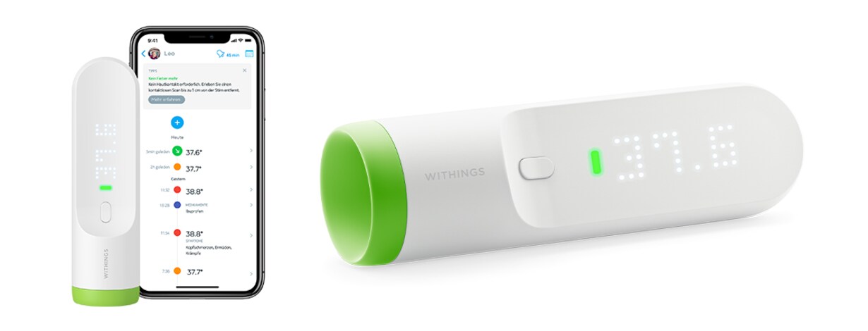 Zum Schläfenthermometer von Withings